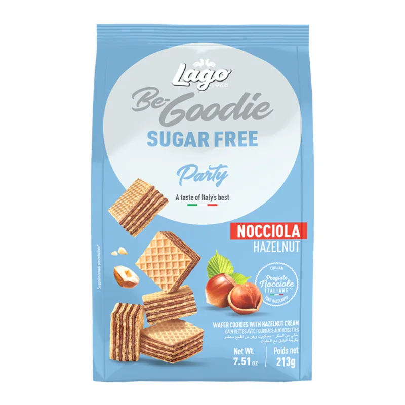 Napolitane cu crema de alune fara zahar Party, 213g, Lago — preț și oferte
