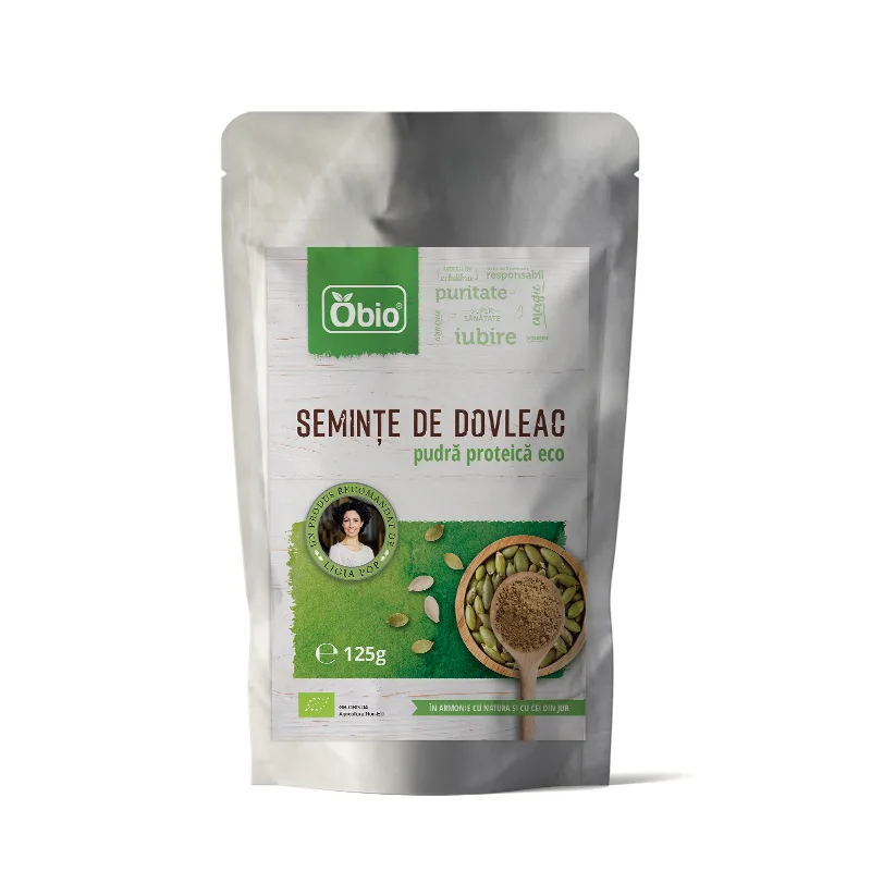 Pudra proteica din seminte de dovleac bio, 125g, Obio — preț și oferte