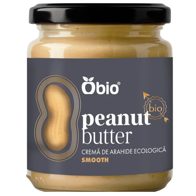 Crema de arahide smooth bio, 250g, Obio — preț și oferte