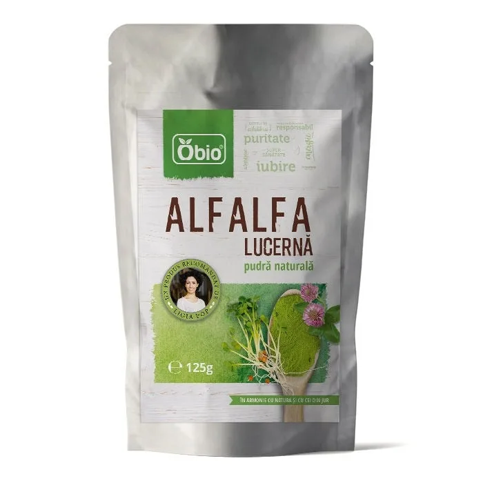 Alfalfa lucerna pulbere bio, 125g, Obio — preț și oferte
