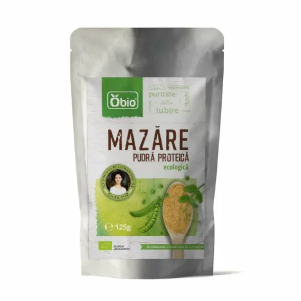 Pudra proteica din mazare galbena bio, 250g, Obio — preț și oferte