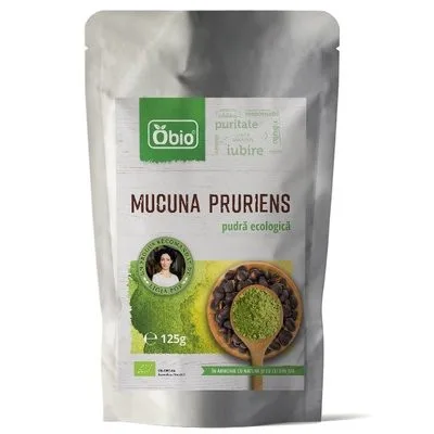Mucuna pruriens pulbere bio, 125g, Obio — preț și oferte