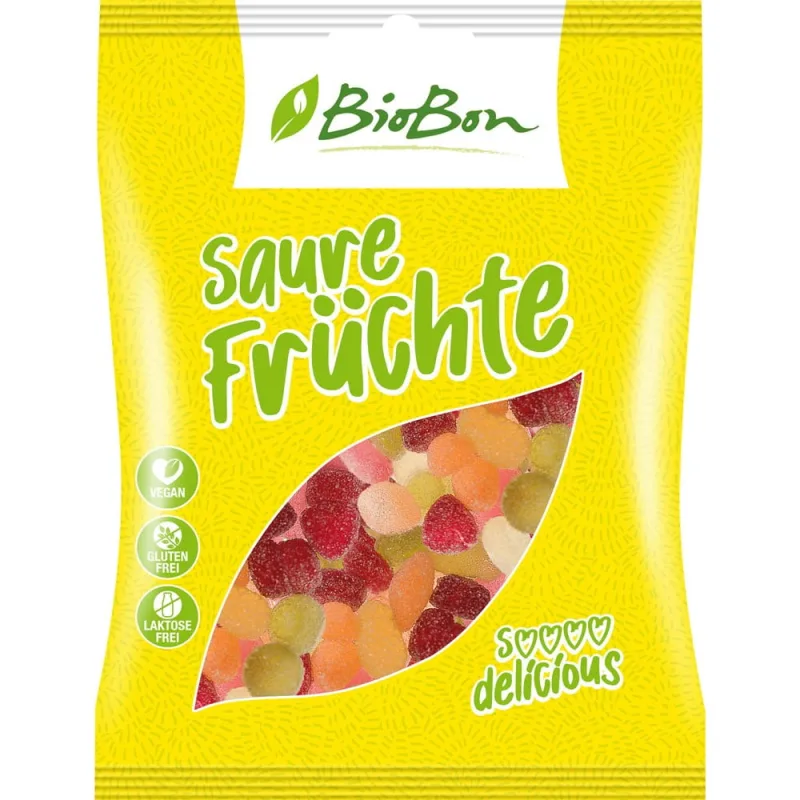 Jeleuri acrisoare si fara gluten cu aroma de fructe Bio, 100g, BioBon — preț și oferte
