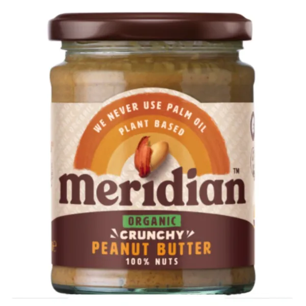 Crema de arahide crocanta bio, 280g, Meridian — preț și oferte