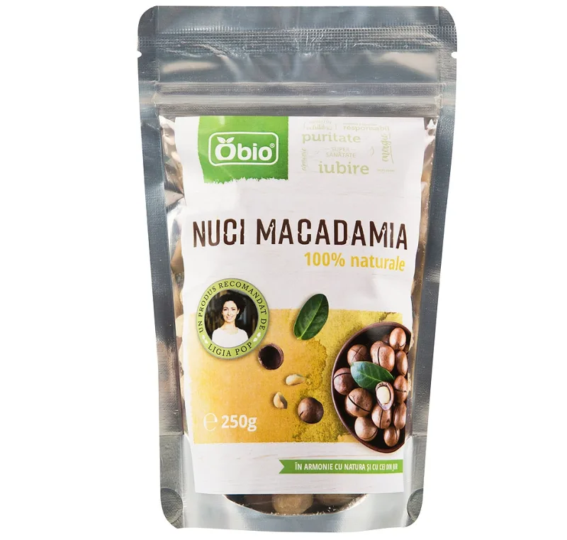 Nuci macadamia bio, 250g, Obio — preț și oferte