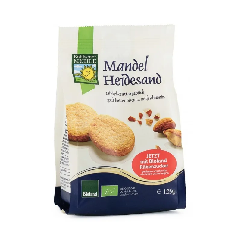 Biscuiti bio din faina de grau spelta cu unt si migdale, 125g, Bohlsener Muhle — preț și oferte