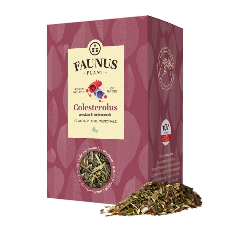 Ceai pentru colesterol si trigliceride marite Colesterolus, 90g, Faunus Plant — preț și oferte