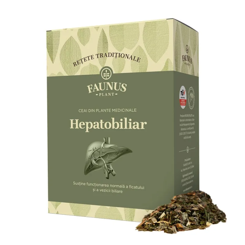 Ceai hepatobiliar pentru ficat gras Retete Traditionale, 180g, Faunus Plant — preț și oferte