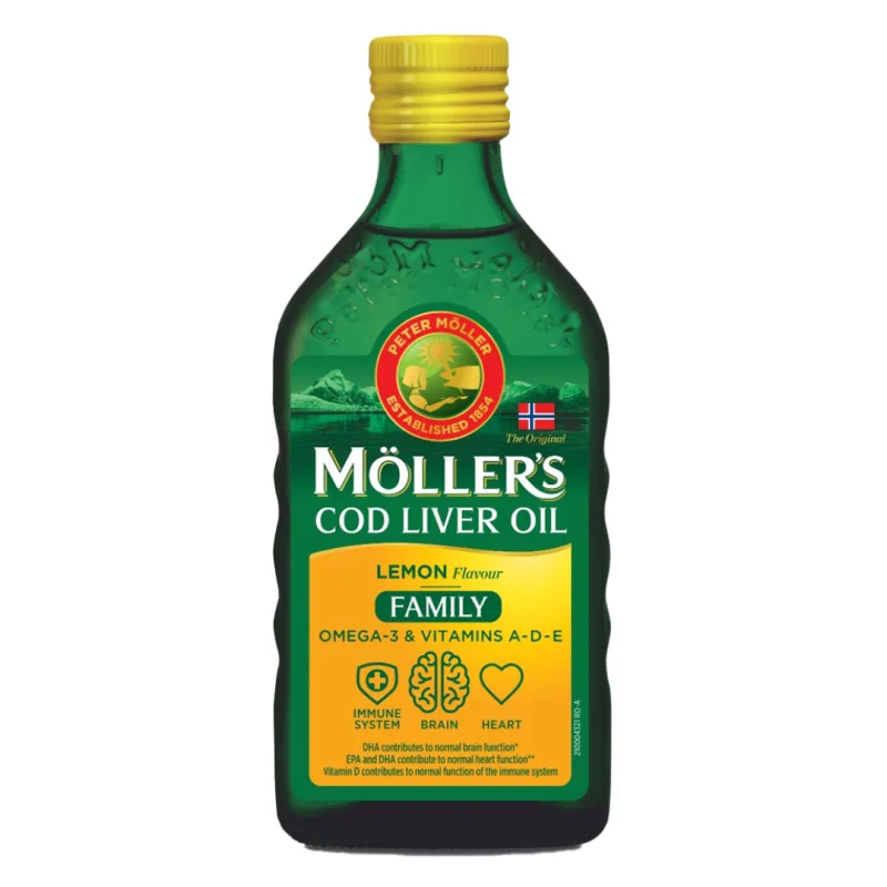 Ulei din ficat de cod, cu aroma de lamaie, Family, 500ml, Moller's — preț și oferte