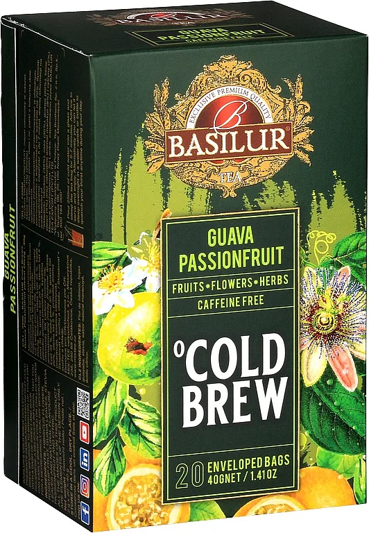 Ceai asortat Cold Brew Guava & Passion Fruit, 20 plicuri, Basilur — preț și oferte