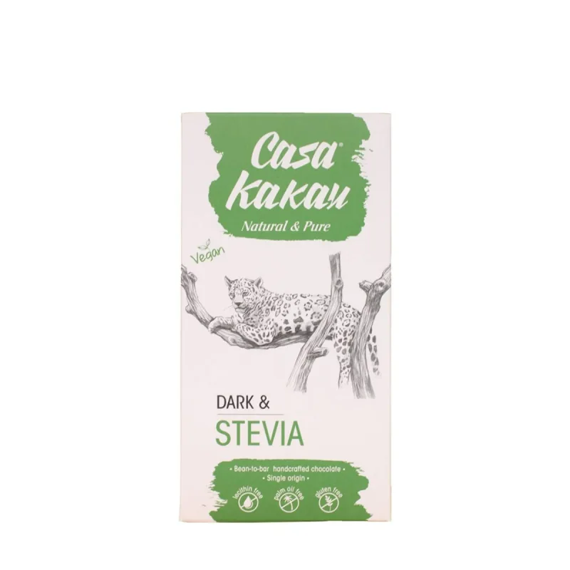 Ciocolata artizanala neagra fara zahar cu stevie 92%, 70g, Casa Kakau — preț și oferte