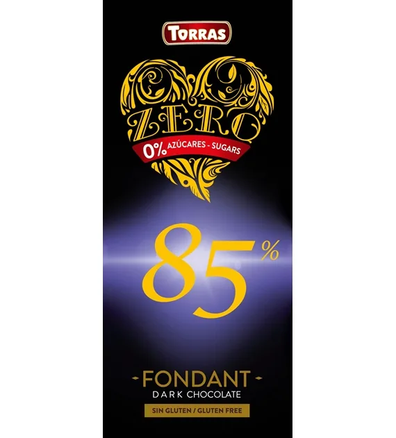 Ciocolata neagra fara zahar si gluten 85% cacao Zero, 100g, Torras — preț și oferte