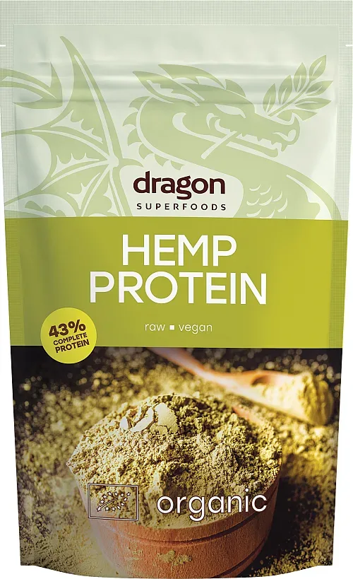 Pudra proteica din canepa raw bio fara gluten, 200g, Dragon Superfoods — preț și oferte