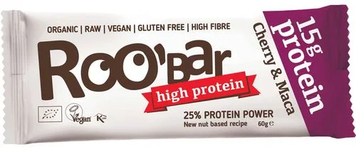 Baton proteic cu cirese si maca raw Bio, 60g, Roobar — preț și oferte