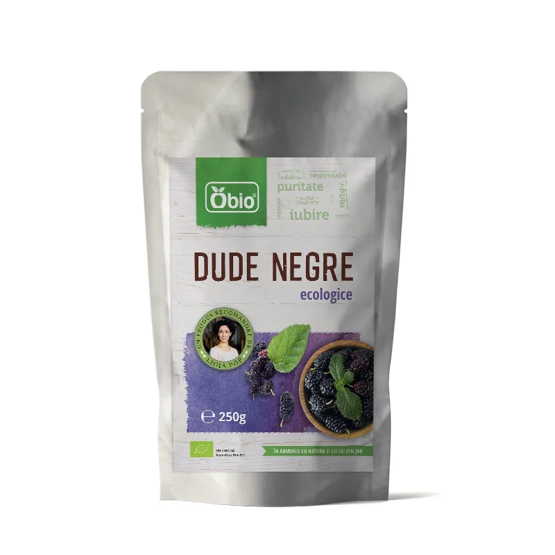 Dude negre deshidratate raw bio, 250g, Obio — preț și oferte