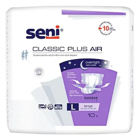 Scutece pentru adulti Classic Plus Air Large, 10 bucati, Seni — preț și oferte