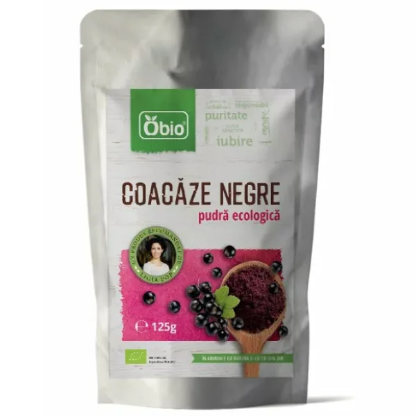 Coacaze negre pudra bio, 125g, Obio — preț și oferte