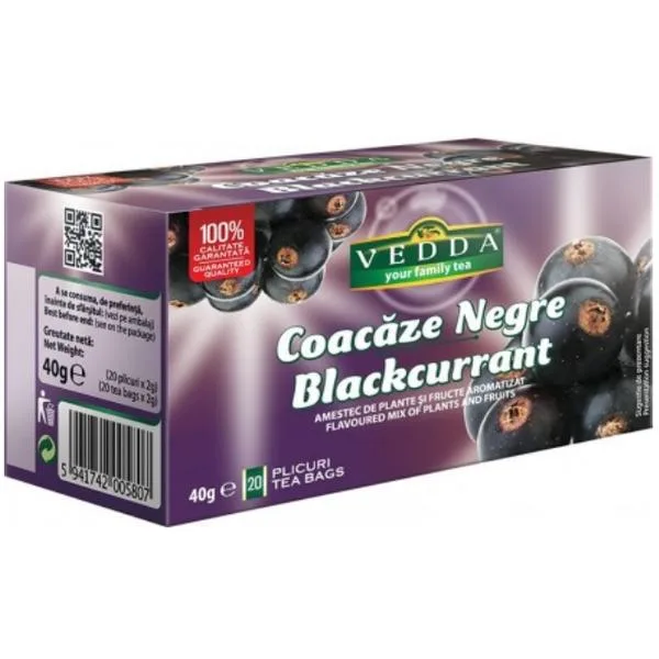 Ceai de coacaze negre, 20 plicuri, Vedda — preț și oferte