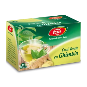 Ceai verde cu ghimbir, 20 plicuri, Fares