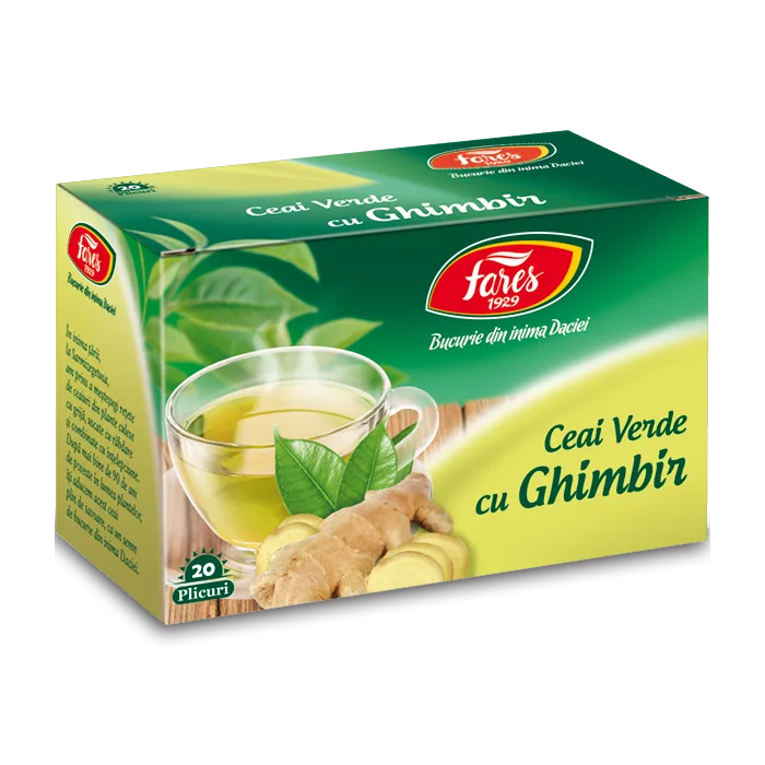 Ceai verde cu ghimbir, 20 plicuri, Fares — preț și oferte