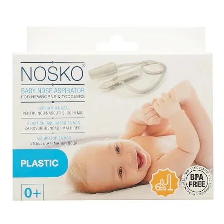Aspirator nazal cu cap de plastic, 1 bucata, Nosko Baby — preț și oferte