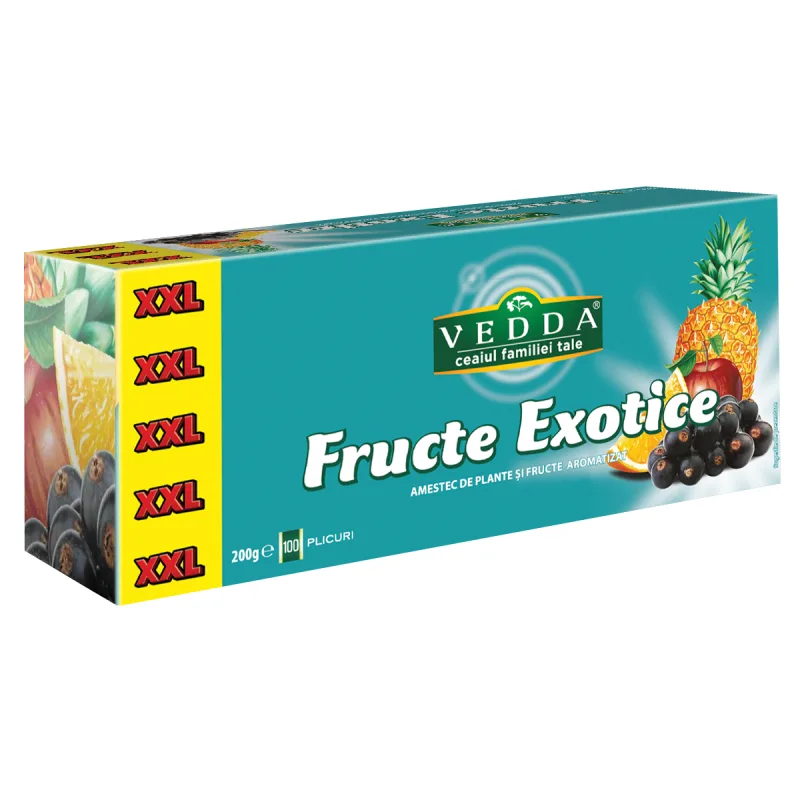 Ceai fructe exotice pachet economic, 100 plicuri x 2g, Vedda — preț și oferte