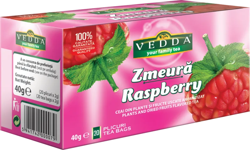 Ceai de zmeura, 20 plicuri, Vedda — preț și oferte