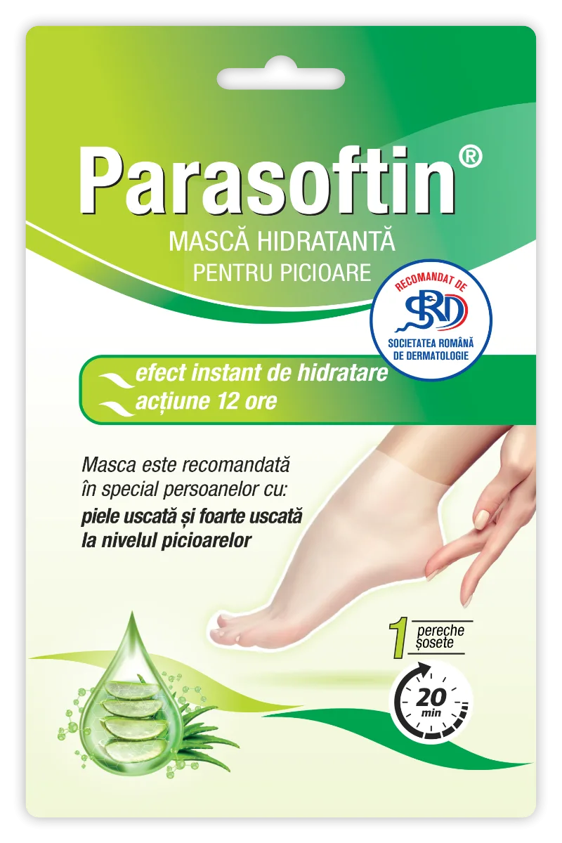 Masca hidratanta pentru picioare Parasoftin, 1 pereche, Zdrovit — preț și oferte