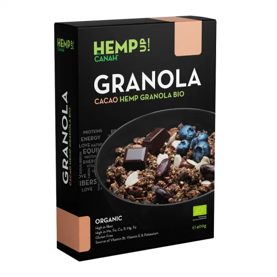 Cacao Hemp Granola Bio, 400 grame, Canah — preț și oferte