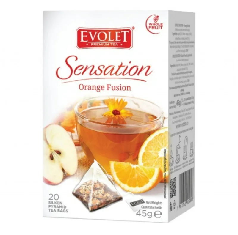 Ceai cu portocale Orange Fusion, 20 plicuri, Evolet — preț și oferte