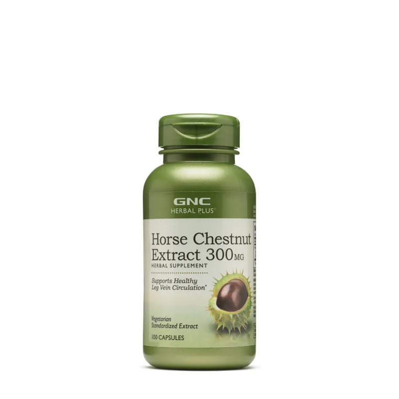 Extract standardizat de castan salbatic Herbal Plus Horse Chestnut 300 mg, 100 capsule, GNC — preț și oferte