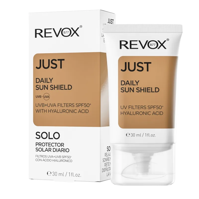 Crema de fata cu acid hialuronic SPF 50+ Just Daily Sun Shield, 30ml, Revox — preț și oferte