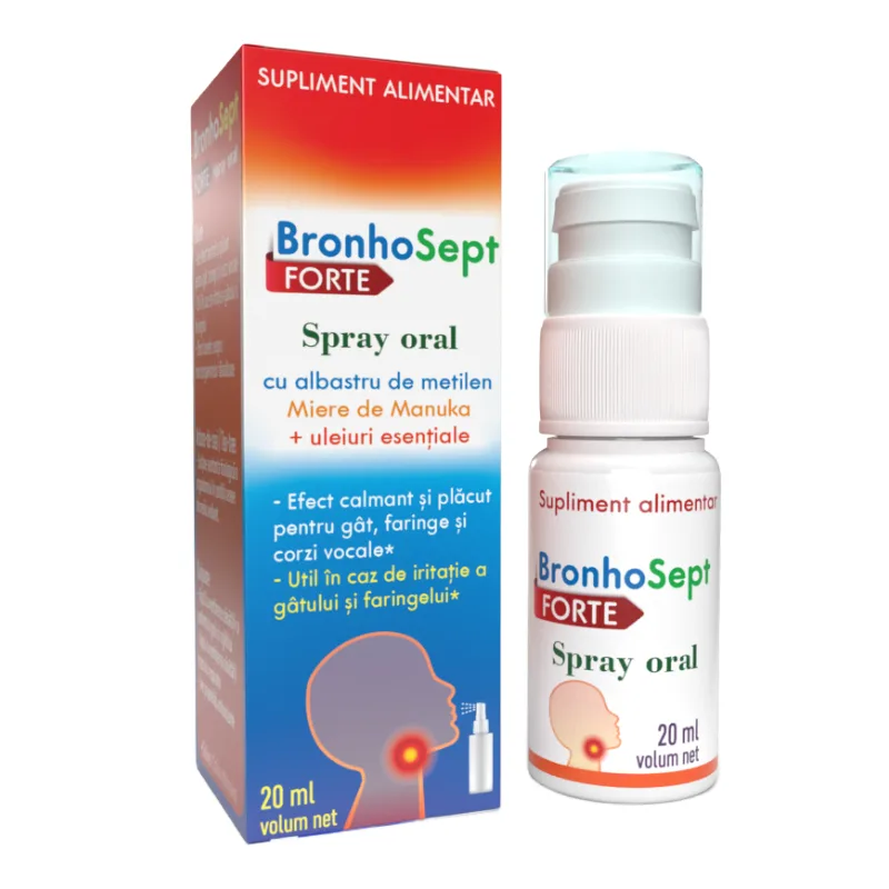 BronhoSept forte cu albastru de metilen, 20 ml, Justin Pharma — preț și oferte