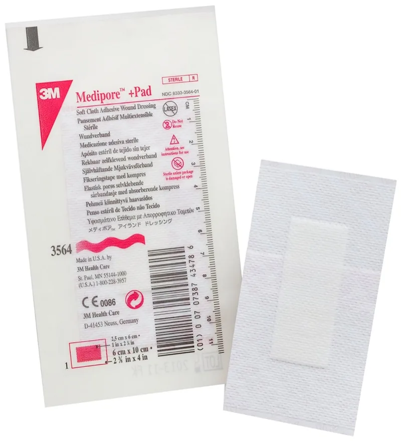 Pansament cu pad central absorbant Medipore+Pad 6x10 cm, 1 bucata, 3M Healthcare — preț și oferte
