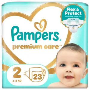 Scutece pentru bebelusi Premium Care, Marimea 2, 4-8 kg, 23 bucati, Pampers