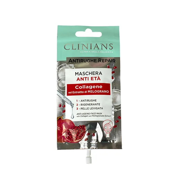 Masca antiimbatranire Antirid Repair pentru fata cu colagen si rodie, 15ml, Clinians — preț și oferte