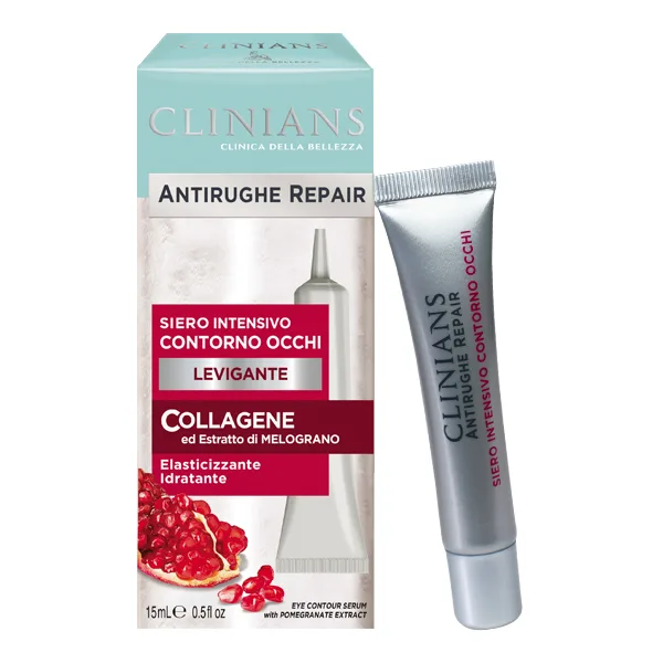 Ser intensiv Antirid Repair pentru conturul ochilor cu colagen si rodie, 15ml, Clinians — preț și oferte