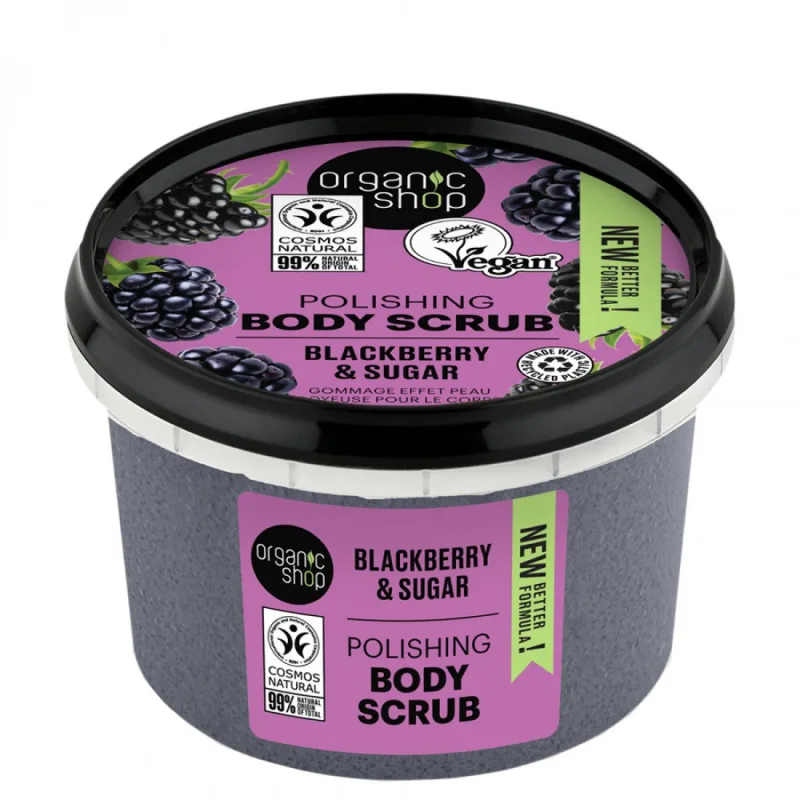 Scrub de corp cu mure si zahar, 250ml, Organic Shop — preț și oferte