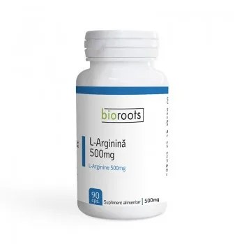 L-Arginina 500MG, 90 capsule vegetale, Bioroots — preț și oferte