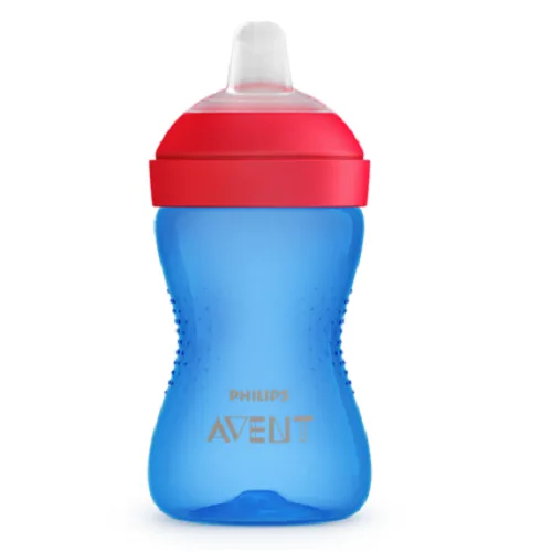 Cana cu tetina moale de formare albastru/rosu, 300ml, Philips Avent — preț și oferte