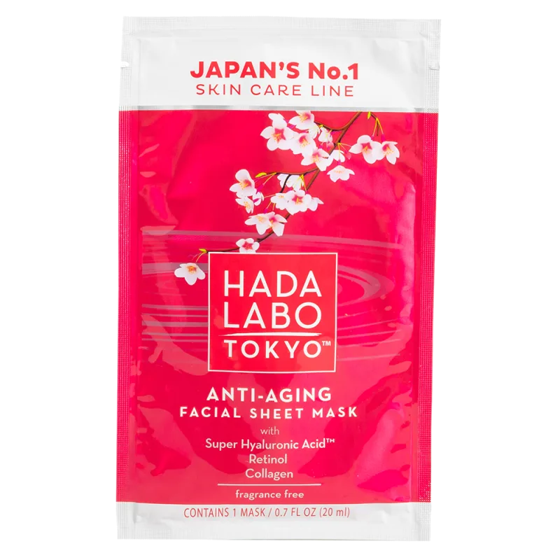 Masca faciala servetel anti-imbatranire cu Super Acid Hyaluronic, Retionl si Colagen, 20ml, Hada Labo Hada Labo Tokyo — preț și oferte