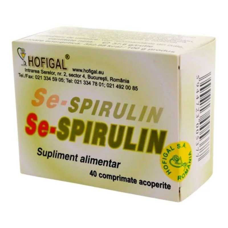 HOFIGAL Se-Spirulin, 40 tablete — preț și oferte