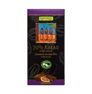 Ciocolata bio amaruie 70% cacao, 80g, Rapunzel