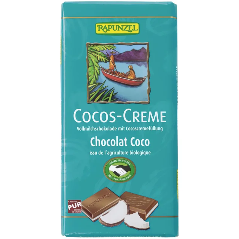 Ciocolata bio cu crema de cocos, 100g, Rapunzel — preț și oferte
