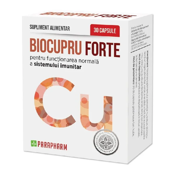 BioCupru Forte, 30 capsule, Parapharm — preț și oferte