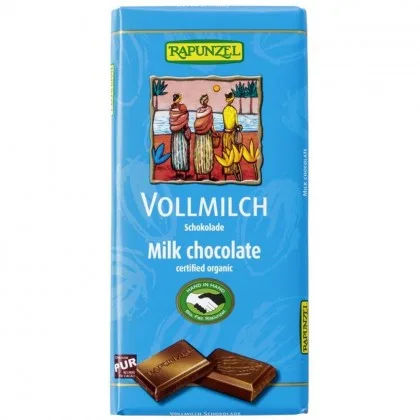 Ciocolata din lapte integral bio, 100g, Rapunzel — preț și oferte