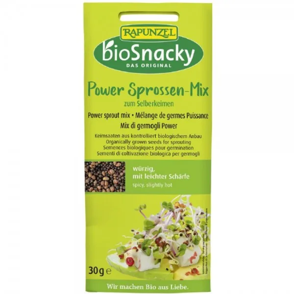 Mix de seminte bio power pentru germinat BioSnacky, 30g, Rapunzel — preț și oferte