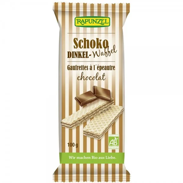 Napolitane bio cu crema de ciocolata, 100g, Rapunzel — preț și oferte