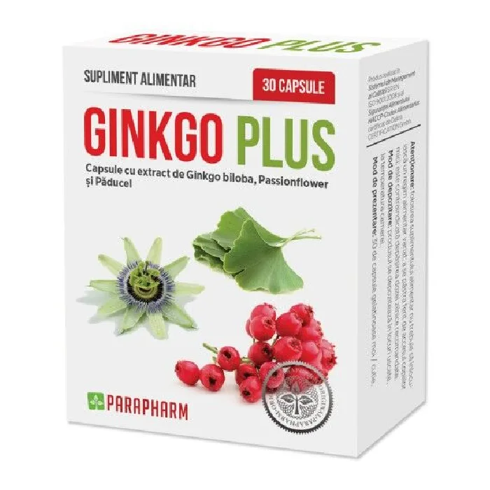 Ginkgo Plus, 30 capsule, Parapharm — preț și oferte