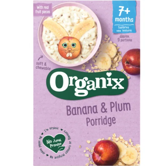 Cereale cu orez + banane + prune si ovaz +7 luni Bio, 200g, Organix — preț și oferte